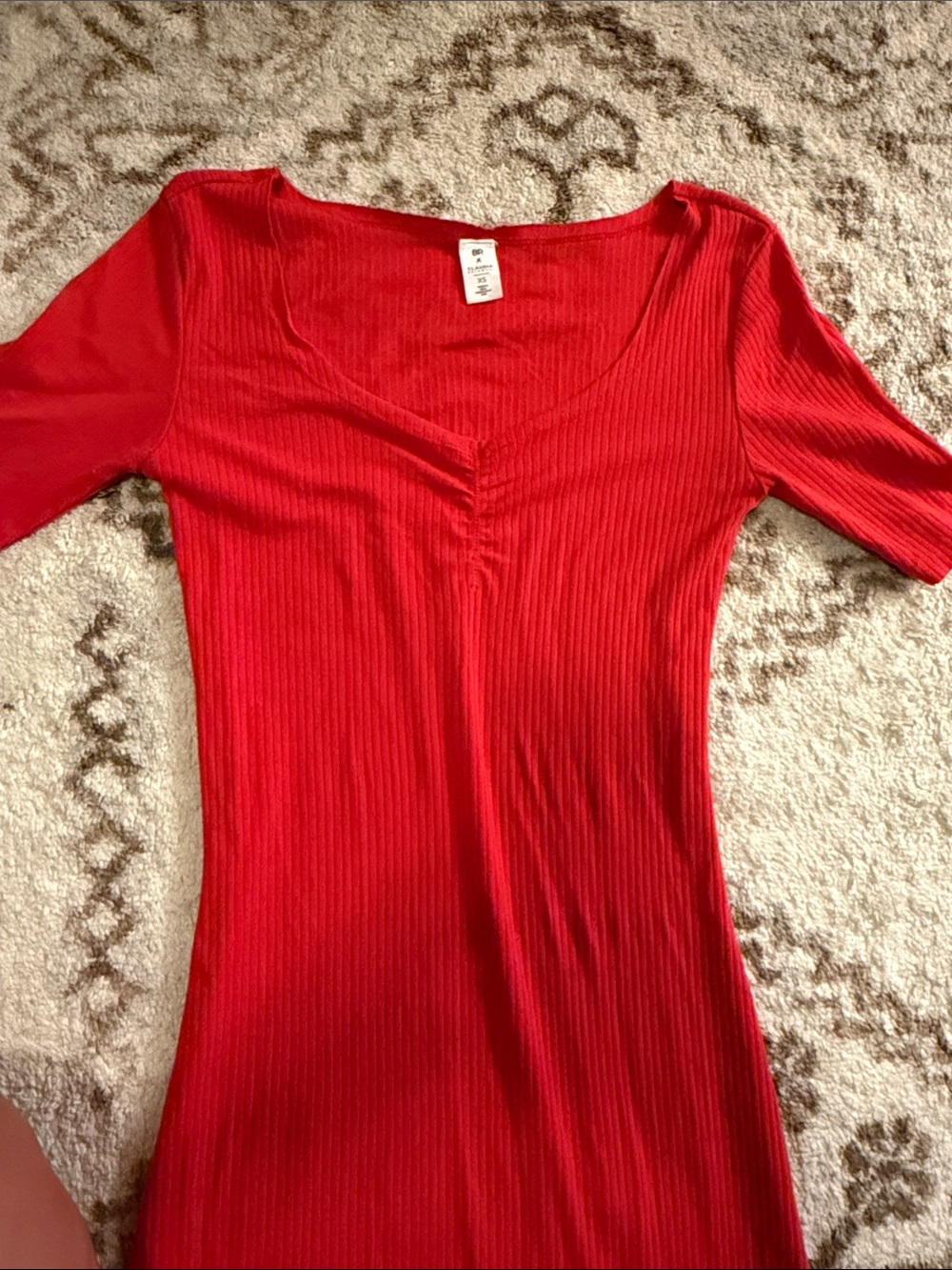 BP Red Ribbed Bodycon Dress - Picture 3 of 3